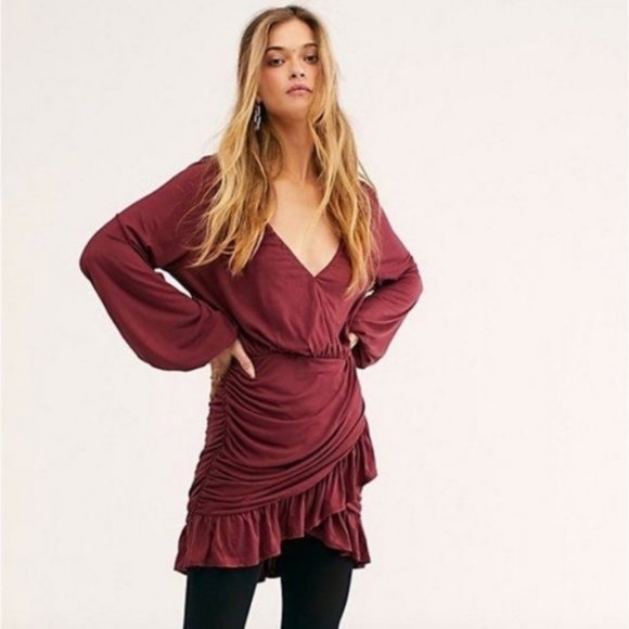 Free People Dresses & Skirts - FREE PEOPLE Beach Miami Dress Maroon Medium